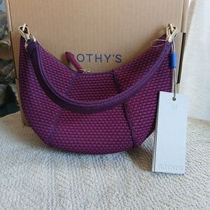 Rothy's Mini Bag in Burgundy and Black